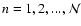 $n =
1, 2, ..., {\cal N}$