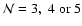 ${\cal N} = 3,\;4\;{\rm or}\;5$