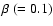 $\beta\;(=0.1)$