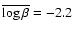 $\overline{\log \beta} = -2.2$