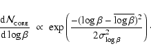 \begin{displaymath}%
\frac{{\rm d} {\cal N}_{_{\rm CORE}}}{{\rm d}\log \beta} \;...
...verline{\log \beta})^2}
{2 \sigma^2_{\log \beta}} \right)\cdot
\end{displaymath}