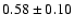 $0.58 \pm 0.10$