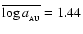 $\overline{\log a_{_{\rm AU}}}=1.44$