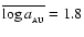 $\overline{\log a_{_{\rm AU}}} = 1.8$
