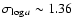 $\sigma_{\log a}
\sim 1.36$