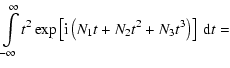 $\displaystyle \int\limits_{-\infty}^{\infty}t^2\exp\left[{\rm i}\left(N_1t+N_2t^2+N_3t^3\right)\right]~{\rm d}t =$