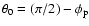 $\theta_0=(\pi /2)-\phi_{\rm p}$