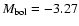 $M_{\rm bol} = - 3.27$