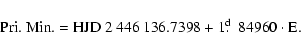 \begin{displaymath}\mbox {Pri. Min. = HJD 2~446~136.7398 + 1$\hbox{$.\!\!^{\rm d}$ }$ 84960 $\cdot$\space E.}
\end{displaymath}