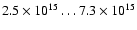 $2.5\times 10^{15}\ldots7.3\times 10^{15}$