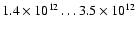 $1.4\times 10^{12}\ldots3.5\times 10^{12}$