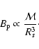 \begin{displaymath}B_{\rm p} \propto \frac{\mathcal{M}}{R_s^3}
\cdot
\end{displaymath}