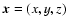 ${\vec x}= (x,y,z)$