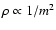 $\rho\propto 1/m^2$