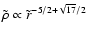 $\tilde\rho\propto
\tilde r^{-5/2+\sqrt{17}/2}$
