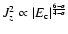 $J_z^2\propto
\vert E_{\rm c}\vert^{6-\alpha\over 4-\alpha}$