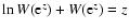 $\ln {W}({\rm e}^z) + {W}({\rm e}^z)=z$