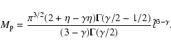 \begin{displaymath}M_{\rm p}= {\pi^{3/2}(2+\eta - \gamma\eta)
\Gamma (\gamma/2 -1/2)\over (3-\gamma)\Gamma (\gamma/2)}
\tilde\ell^{3-\gamma}.
\end{displaymath}