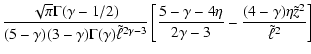 $\displaystyle {\sqrt{\pi}\Gamma(\gamma-1/2)\over
(5-\gamma)(3-\gamma)\Gamma(\ga...
...gamma-4\eta\over 2\gamma-3}-
{(4-\gamma)\eta\tilde z^2\over\tilde\ell^2}\right]$