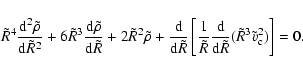 \begin{displaymath}\tilde R^4{{\rm d}^2\tilde\rho\over {\rm d}\tilde R^2}+
6\til...
...over {\rm d}\tilde R}(\tilde R^3\tilde v_{\rm c}^2)\right ]=0.
\end{displaymath}