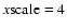 $x{\rm scale}=4$