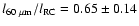 $l_{60~\rm\mu m}/l_{\rm RC} = 0.65 \pm 0.14$