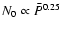 $N_0 \propto
\bar{P}^{0.25}$