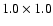 $1.0 \times 1.0$