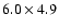 $6.0 \times 4.9$