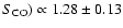 $S_{\rm CO}) \propto 1.28 \pm0.13$