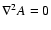 $\nabla^2 A=0$