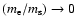 $(m_{\rm e}/m_{\rm s}) \rightarrow 0$