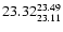 $\rm 23.32^{23.49}_{23.11}$