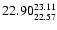 $\rm 22.90^{23.11}_{22.57}$
