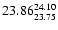 $\rm 23.86^{24.10}_{23.75}$