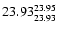 $\rm 23.93^{23.95}_{23.93}$