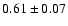 $0.61\pm0.07$