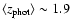 $\langle z_{\rm phot}\rangle \sim 1.9$