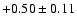 $+0.50\pm0.11$