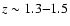 $z\sim 1.3{-} 1.5$