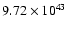 $9.72 \times 10^{43}$