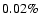 $0.02 \%$