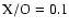 $\rm X/O=0.1$