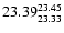 $\rm 23.39^{23.45}_{23.33}$