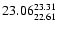 $\rm 23.06^{23.31}_{22.61}$