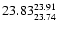 $\rm 23.83^{23.91}_{23.74}$