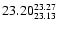 $\rm 23.20^{23.27}_{23.13}$