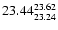 $\rm 23.44^{23.62}_{23.24}$