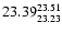 $\rm 23.39^{23.51}_{23.23}$