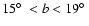 $15\hbox{$^\circ$ }< b < 19\hbox{$^\circ$ }$